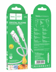 Usb Кабель-зарядка Type-C HOCO X98 Crystal ice 3A 1м силиконовый серебристый