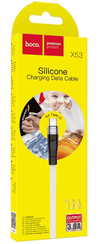 Usb Кабель-зарядка Type-C Hoco X53 Angel silicone 3A 1м плоский силиконовый белый