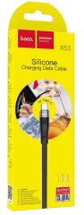 Usb Кабель-зарядка Type-C Hoco X53 Angel silicone 3A 1м плоский силиконовый чёрный