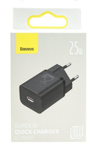 Сетевое зар. устр. Baseus Super Si 1C 3A 25W (CCSP020101) черное