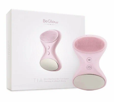 Аппарат для ультразвуковой чистки и массажа лица BeGlow Tia розовый
