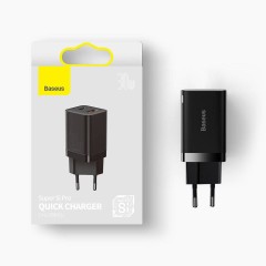 Сетевое зар. устр. Baseus Super Si Quick Charger 1USB/1C 30W EU (CCSUPP-E01) черное