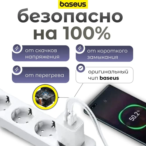 Сетевое зар. устр. Baseus Compact 20W EU 1USB/1C CCXJ-B02 белое