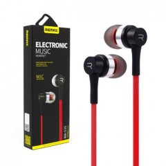 Стереонаушники с микрофоном Remax RM-535 1.2м плоские красные