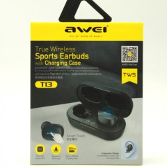 Беспроводные наушники TWS Awei T13 IPX4/BT5.0/50mAh/4ч чёрные