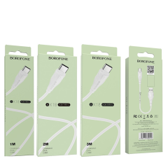 Usb Кабель-зарядка Type-C Borofone BX18 Optimal 2A 1м силиконовый белый