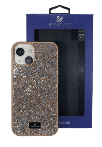 Накладка для i-Phone 14 6.1" Swarovski розовое золото