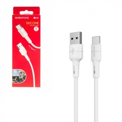 Usb Кабель-зарядка Type-C Borofone BX30 Silicone 3A 1м силиконовый белый