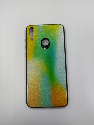 Накладка для Huawei Honor 8C силикон со стеклом блестящая