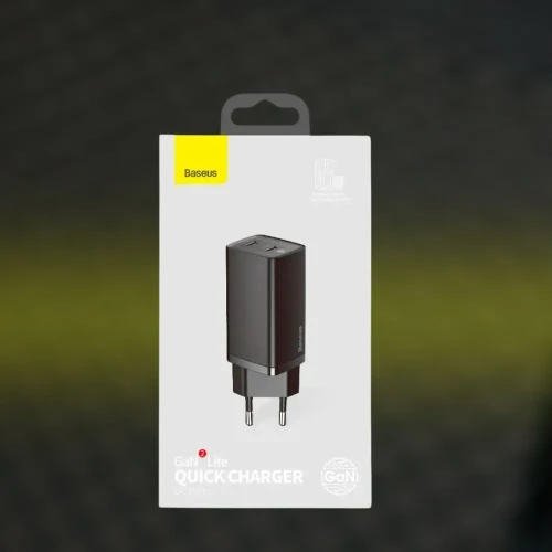 Сетевое зар. устр. Baseus GaN2 Lite Quick Charger 1USB/1C 65W (CCGAN2L-B01) черное