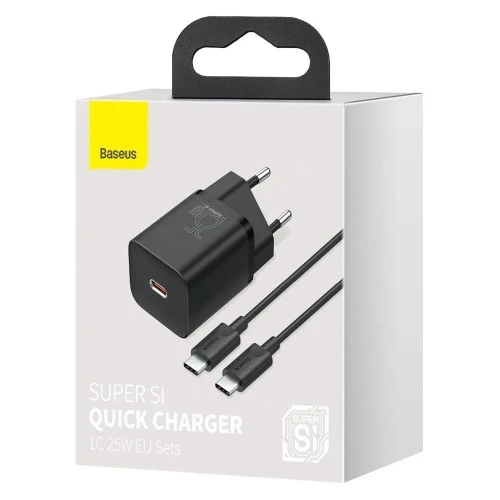 Сетевое зар. устр. Baseus Super Si Quick Charger 1C 25W 1м EU (TZCCSUP-L01) черное