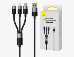 Usb Кабель-зарядка Micro/Lightning/Type-C Baseus Star Speed 1.2м (CAXS000001) чёрный