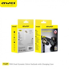 Беспроводные наушники TWS Awei T12P TWS IPX4 V5.0 сенсорные чёрный
