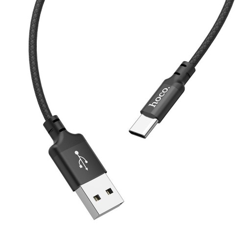 Usb Кабель-зарядка Type-C Hoco X14 Times speed 2.4A 2м в тканевой оплетке черный