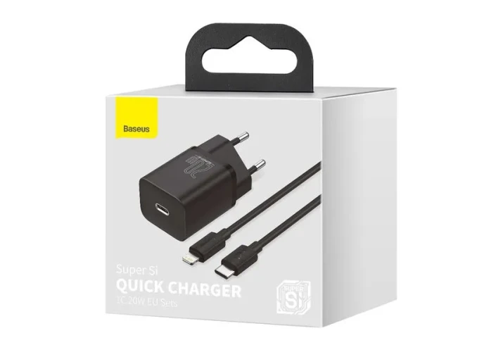 Сетевое зар. устр. Baseus Super Si 1C кабель Lightning 20W TZCCSUP-B01 черное