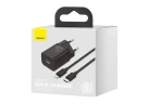Сетевое зар. устр. Baseus Super Si 1C кабель Lightning 20W TZCCSUP-B01 черное