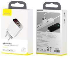 Сетевое зар. устр. Baseus Mirror Lake PPS 1USB+1C (CCJMHC-A02) белое