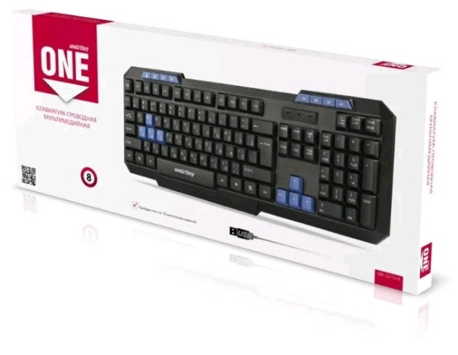 Клавиатура проводная мультимедийная Smartbuy ONE 221 USB, (SBK-221U-K) черная