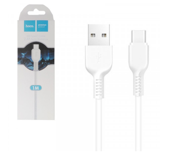 Usb Кабель-зарядка Type-C Hoco X20 Flash 3A 1м силиконовый белый