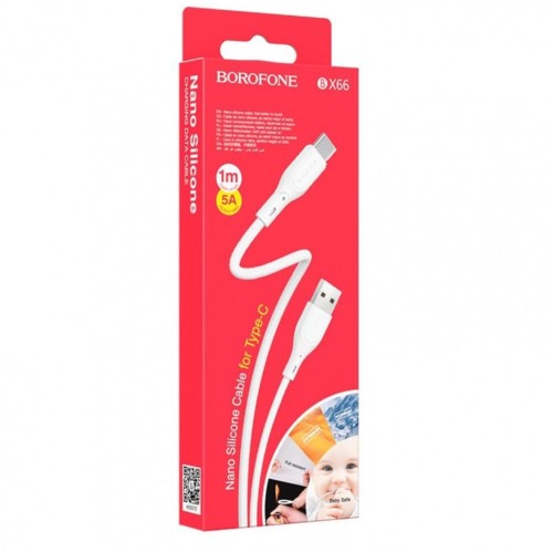 Usb Кабель-зарядка Type-C Borofone BX66 5A 1м белый
