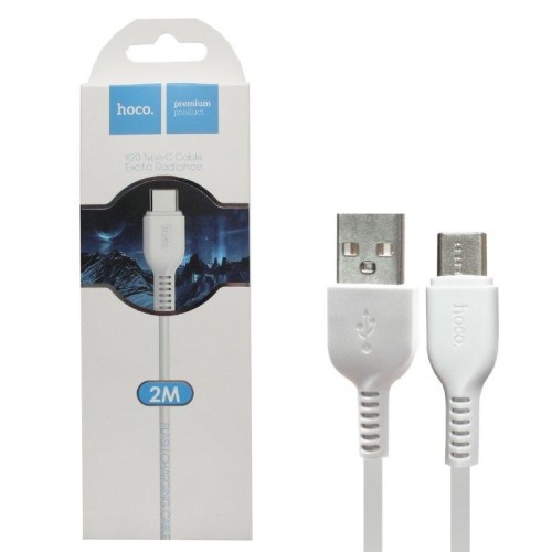 Usb Кабель-зарядка Type-C Hoco X20 Flash 2.4A 2м силиконовый белый