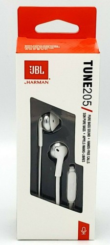 Наушники с микрофоном JBL T205 1.2м белые