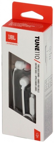 Наушники с микрофоном JBL T110 1.2м белые