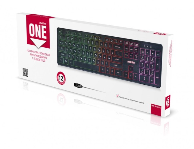 Клавиатура проводная с подсветкой Smartbuy ONE 305 USB черная (SBK-305U-K)