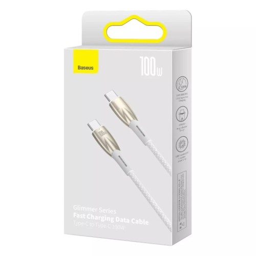 Кабель-зарядка Type-C на Type-C Glimmer Series 100W 1м CADH000702 белый