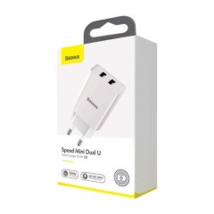 Сетевое зар. устр. Baseus Mini Dual U 2USB 2.1A 10.5W (CCFS-R02) белое