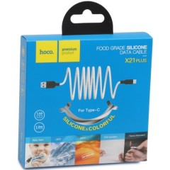 Usb Кабель-зарядка Type-C Hoco X21 Plus Silicone 2.4A 1м мягкий силиконовый белый