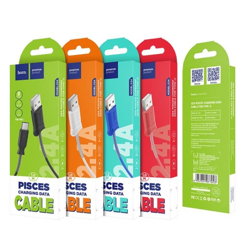 Usb Кабель-зарядка Type-C Hoco X24 Pisces 3A 1м силиконовый голубой