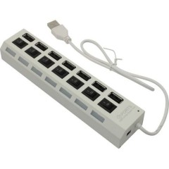 USB-HUB с выключателями, 7 портов, СуперЭконом, белый, SBHA-7207-W