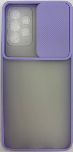 Накладка со шторкой камеры Samsung Galaxy A72 матовая сиреневая