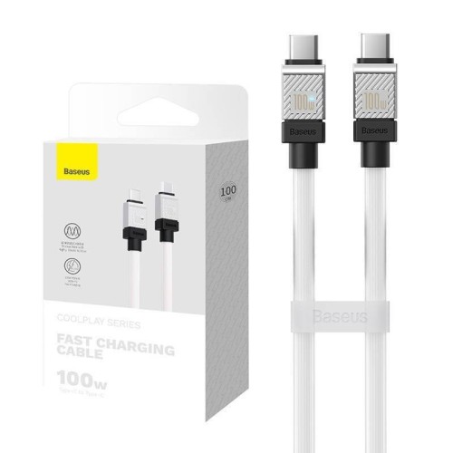 Кабель-зарядка Type-C на Type-C Baseus Baseus CoolPlay Series 100W 1м (CAKW000202) белый