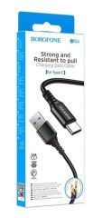 Usb Кабель-зарядка Type-C Borofone BX54 2.4A 1м в тканевой оплетке черный