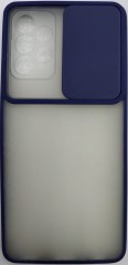 Накладка со шторкой камеры Samsung Galaxy A52 5G матовая темно-синяя