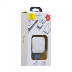 Сетевое зар. устр. Baseus Letour Dual U 2USB 2.4A (ZCL2B-B02) белое