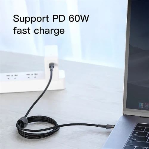 Usb Кабель-зарядка TYPE-C на TYPE-C Baseus Cafule PD2.0 1м (CATKLF-GG1) серо-черный