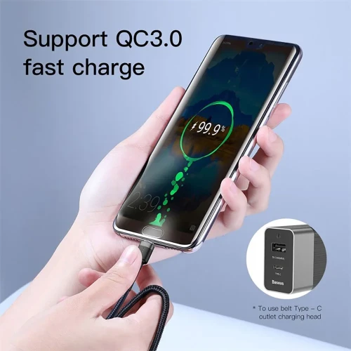 Usb Кабель-зарядка TYPE-C на TYPE-C Baseus Cafule PD2.0 1м (CATKLF-GG1) серо-черный