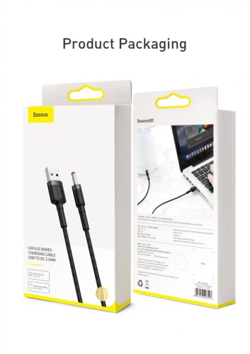 Usb Кабель Baseus Cafule USB на DC 3.5mm 1м (CADKLF-G1) черный