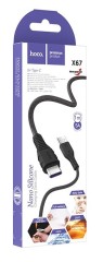 Usb Кабель-зарядка Type-C Hoco X67 Nano 5A 1м мягкий силиконовый черный