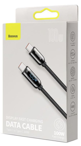 Кабель-зарядка Type-C на Type-C Baseus Display 100W 1м (CATSK-B01) черный