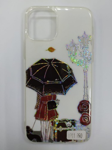 Накладка для i-Phone 11 Pro силикон рисунки с блестками