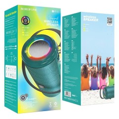 Bluetooth колонка Borofone BR13 BT5.0/1200mAh/4ч/10Вт/TF/AUX зеленая