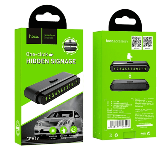 Парковочная карта Hoco CPH19 металлическая черная