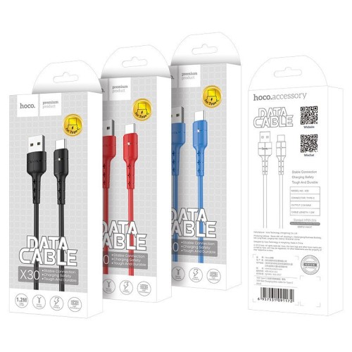 Usb Кабель-зарядка Type-C Hoco X30 Star 3A 1.2м чёрный