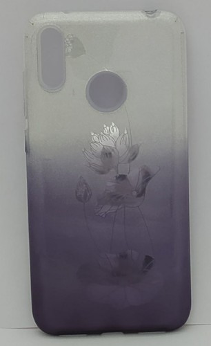 Накладка для Huawei Y7 (2019) силикон с блёстками цветы в ассортименте