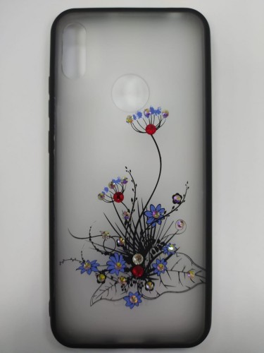 Накладка для Huawei Y6 (2019) пластик матовый рисунок со стразами