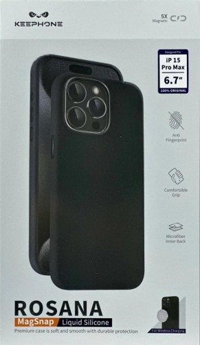 Накладка для i-Phone 15 Pro Max Keephone Rosana MagSnap черный